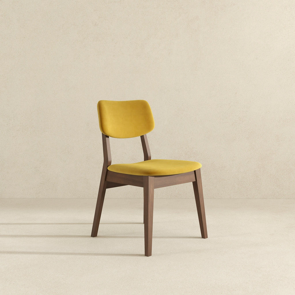 Solid Back Side Chair Set with Mid-Century Modern Design - Multiple Colors