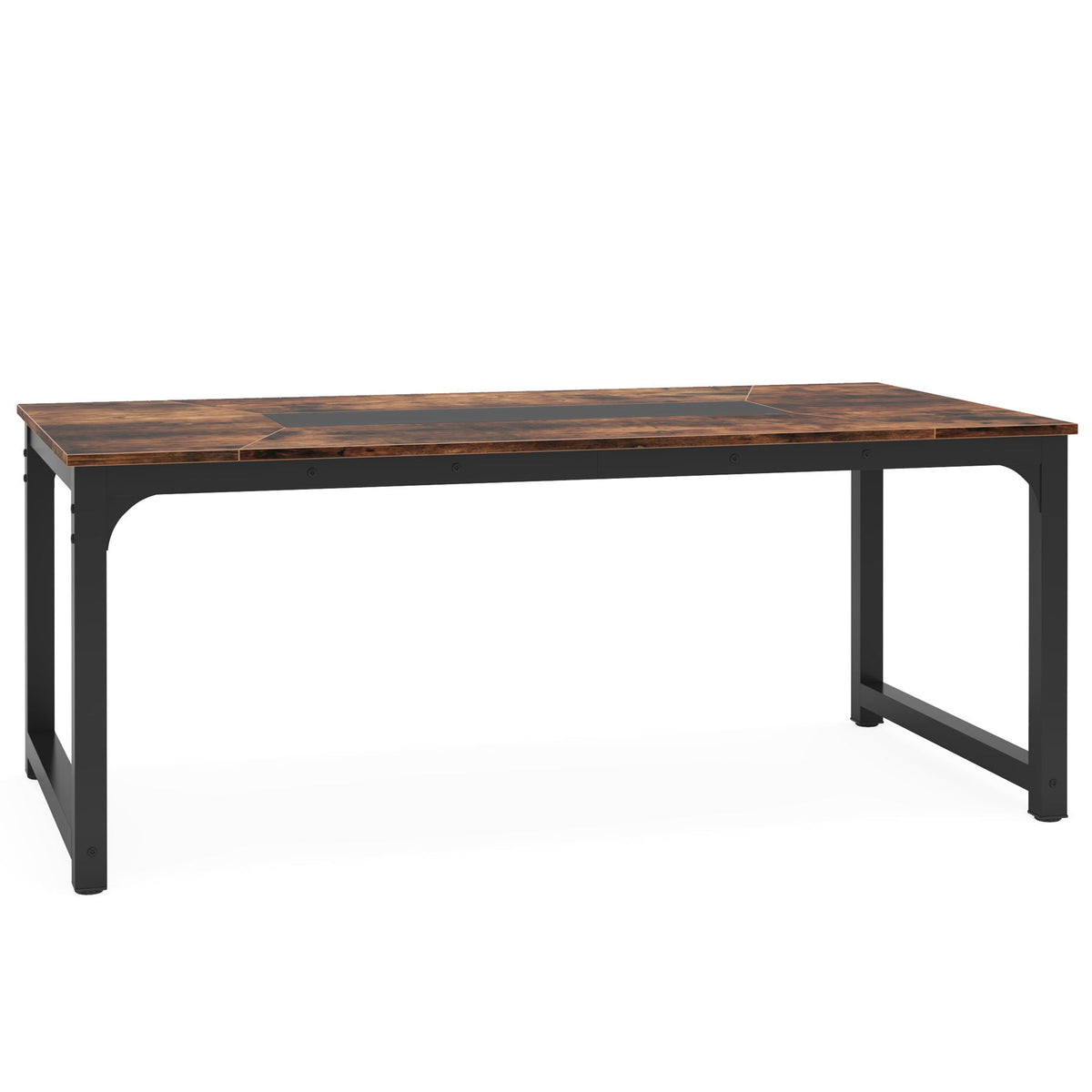 Rectangular Kitchen & Dining Room Table with Heavy-Duty Steel Frame - Brown / Black