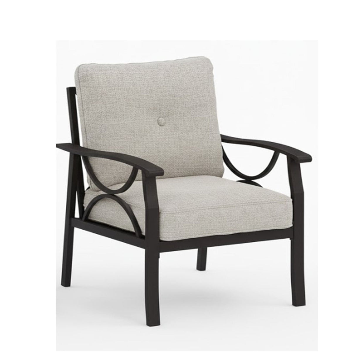 All-Weather Armchairs with Cushions, Modern Sculptural Design – Beige or Dark Gray