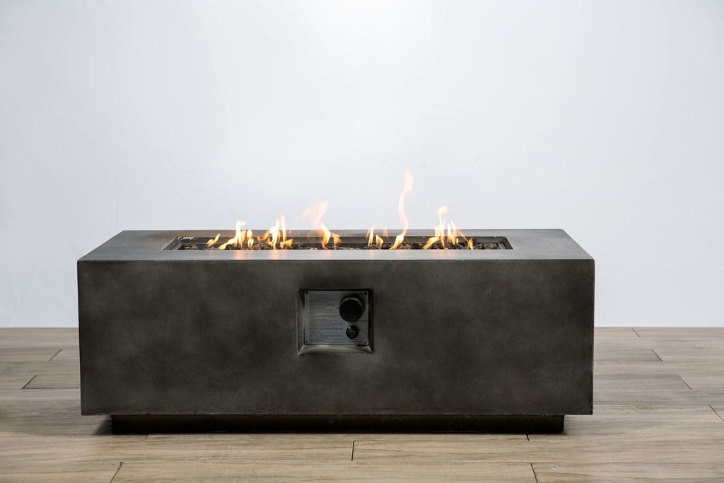 Propane Outdoor Fire Pit Table with Push-Button Ignition - Dark Gray