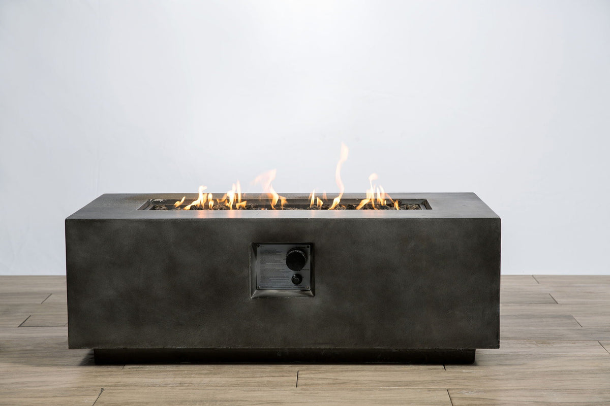 Propane Outdoor Fire Pit Table with Push-Button Ignition - Dark Gray