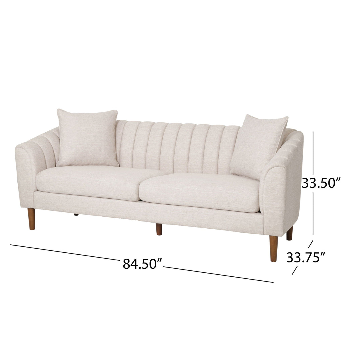 Contemporary 3 Seater Sofa with Button Tufted Accents - Dark Green or Beige