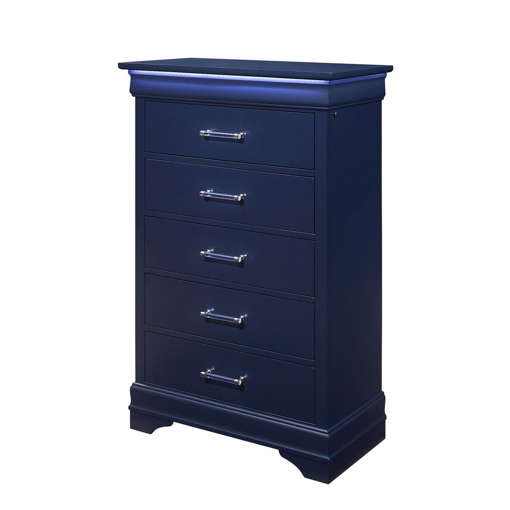 Charlston Accent Chest with LED Lighting – White or Blue