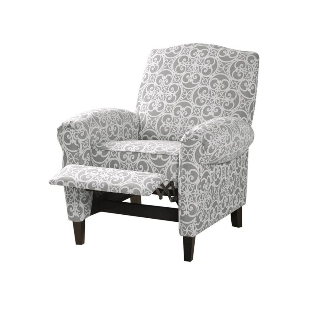 Kirby Transitional Push Back Recliner Chair with Solid Wood Frame - Blue or Gray