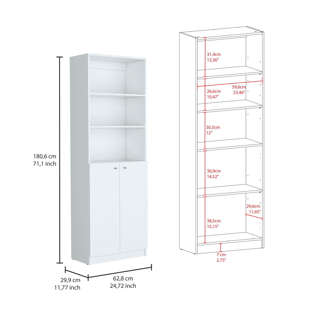 3 Piece Living Room Set with Bookcases - Spacious Design - White