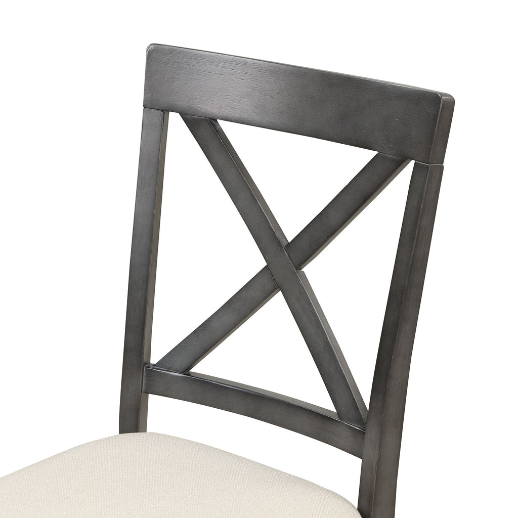 Solid Wood 5 Piece Dining Room Set with Table and 4 Chairs - White or Dark Gray