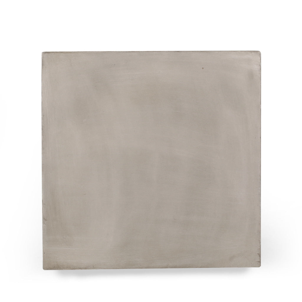 Square Lightweight Side Table with Travertine Finish - Gray or Beige