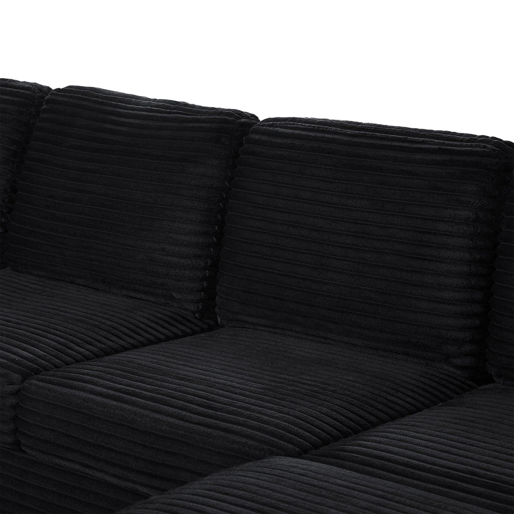 Upholstered U-Shaped Sectional Sofa with Movable Ottoman and Storage Pockets - Multiple Colors