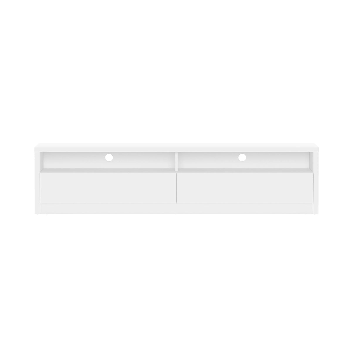 Modern 70" TV Stand with Full Extension Drawers - White or Light Brown