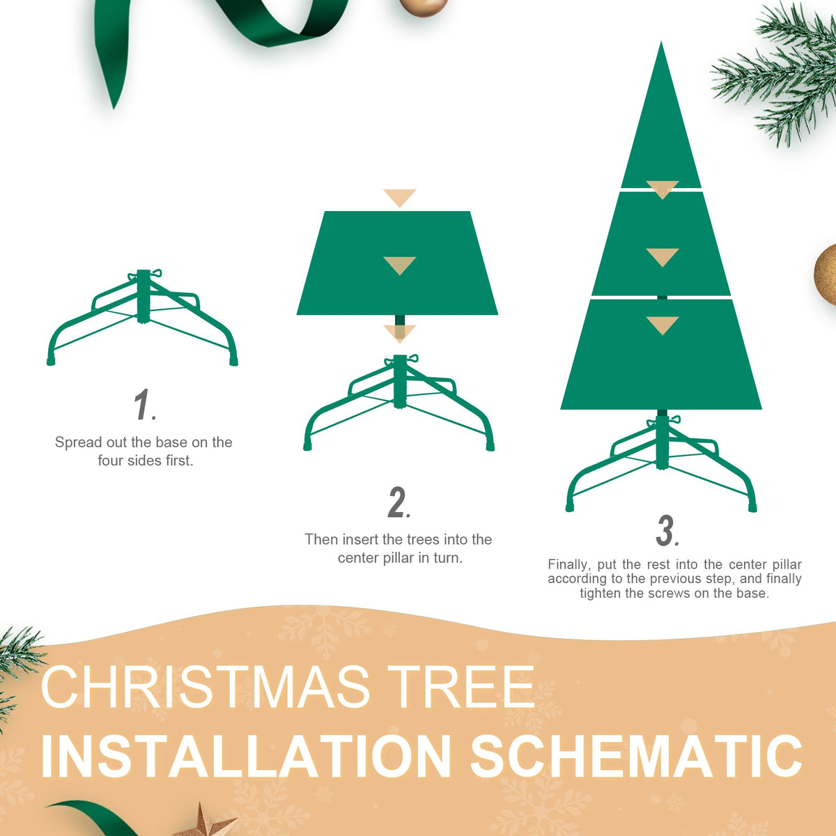 5FT Classic Christmas Tree with 756 PE and PVC Tips