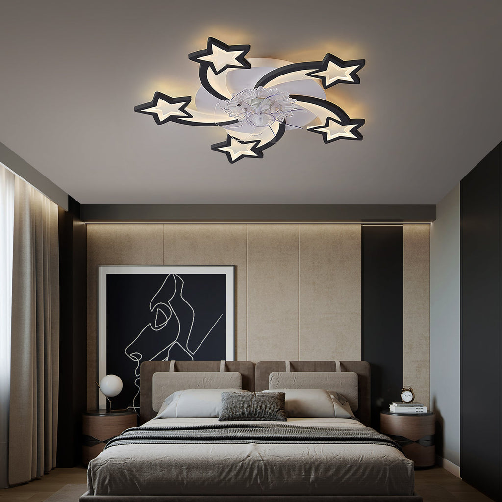 29 Inch Ceiling Fan with Dimmable LED Light and Remote Control - Acrylic