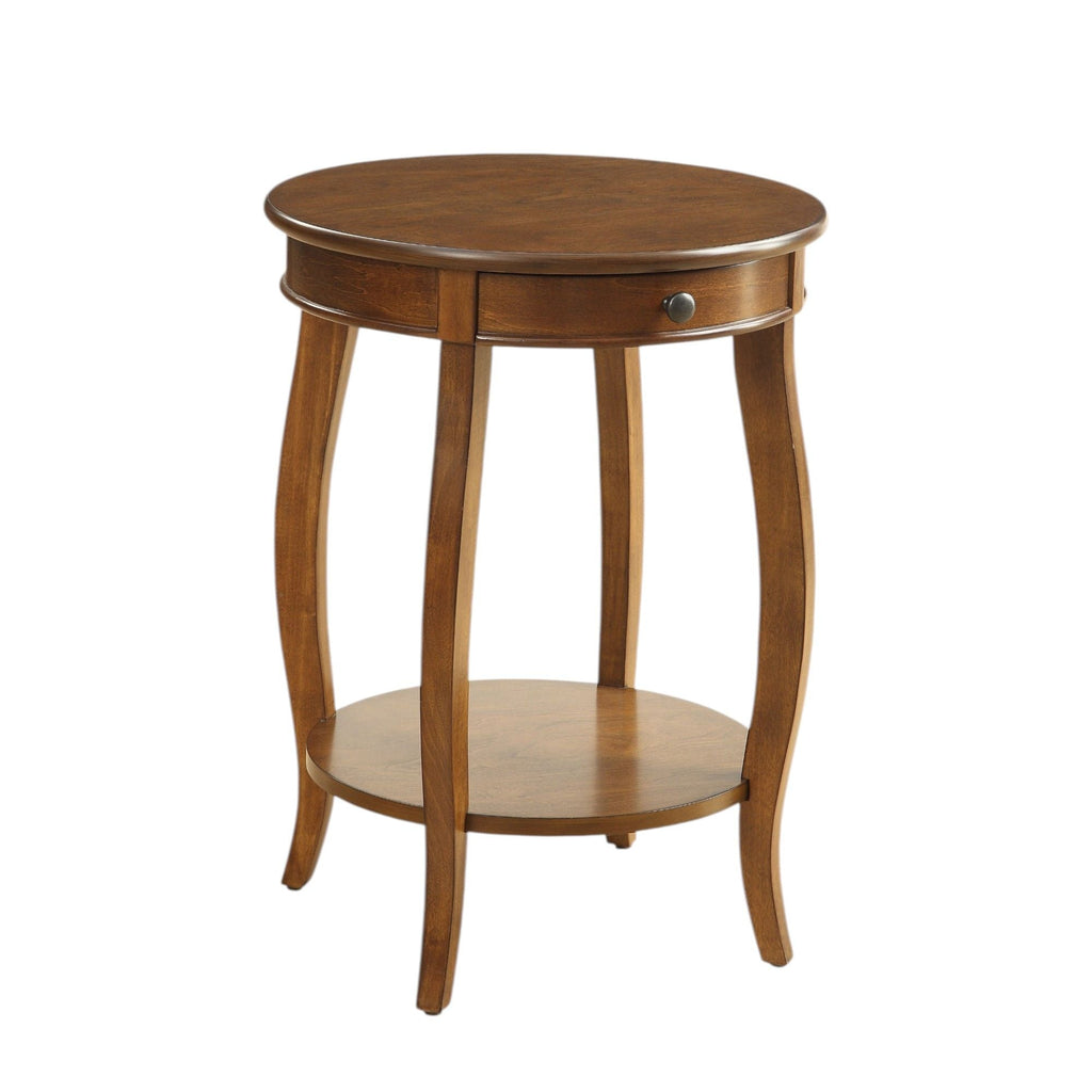 Walnut Accent Table with Drawer and Shelf - Walnut