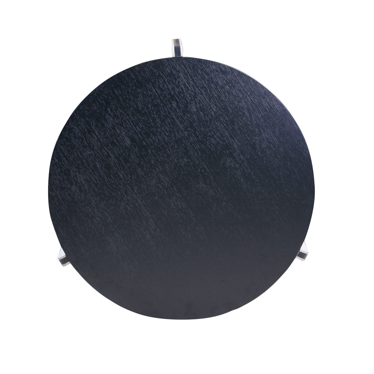 Round Coffee & End Table Set with Sintered Stone Legs - Black
