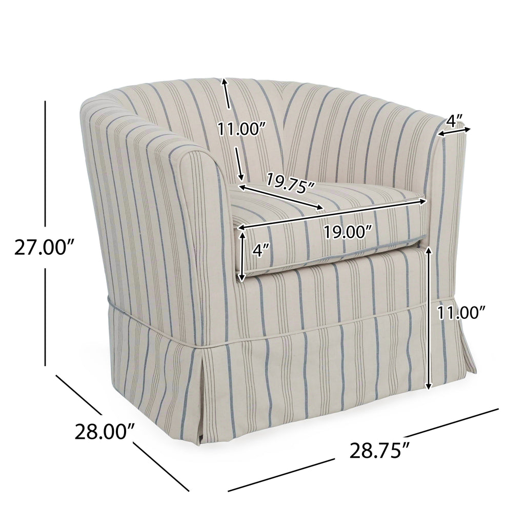 Swivel Chair with 360° Rotation - Upholstered Fabric, Iron Frame