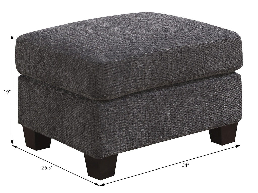 Gray Wood Upholstered Ottoman with Easy Assembly - Gray
