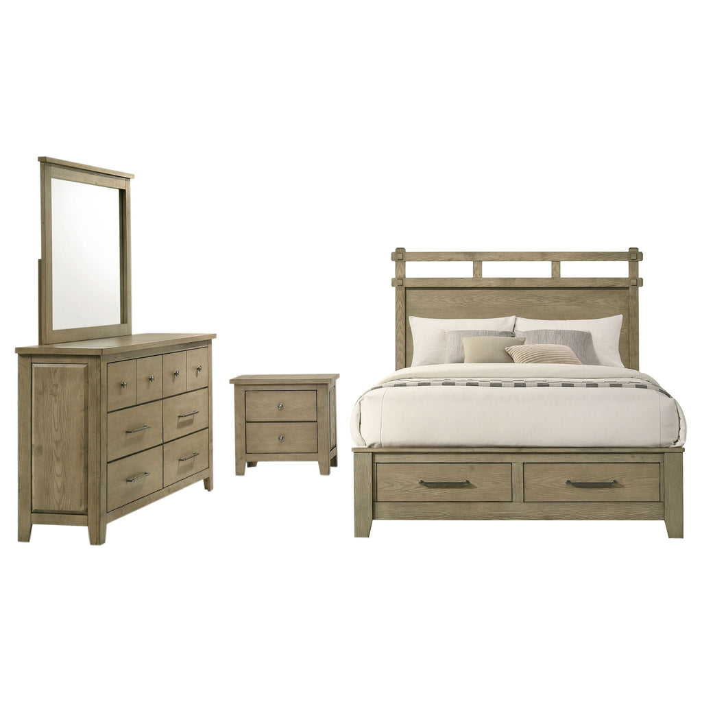 Hazlewood 4-piece Eastern King Bedroom Set Vineyard Oak