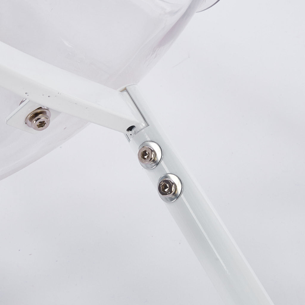 Transparent Dining Chair Set with Contemporary Shell - Matte White