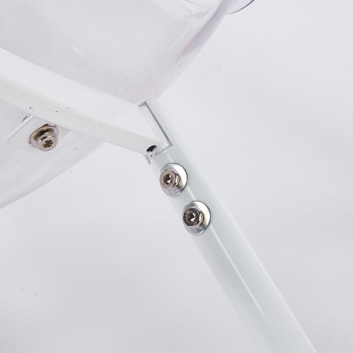 Transparent Dining Chair Set with Contemporary Shell - Matte White