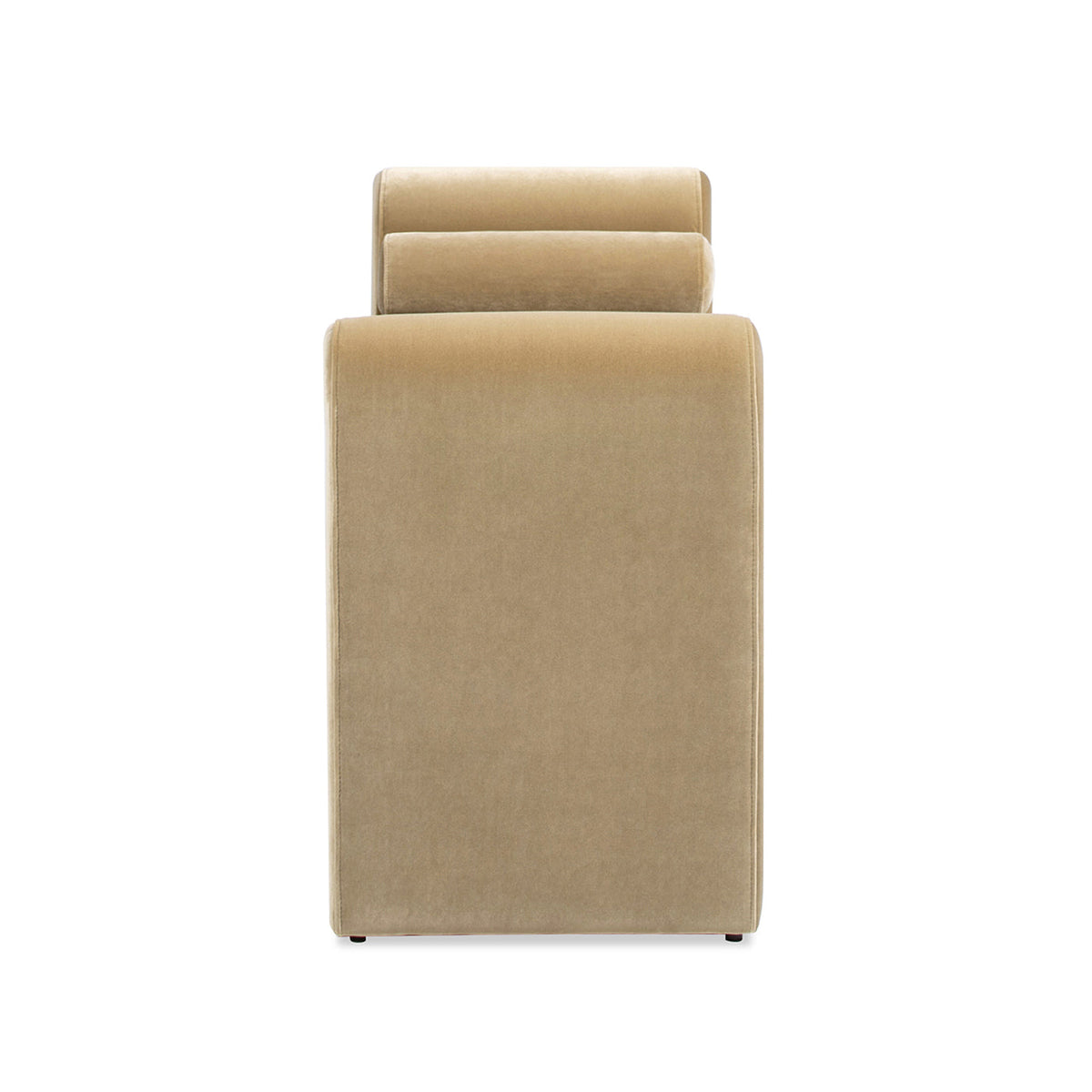 Mason 60.5" Upholstered Bench with Arched Arms and Bolster Pillows - Camel Brown Beige Velvet