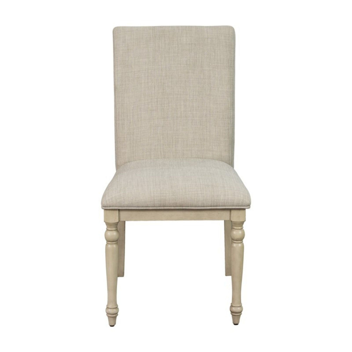Upholstered Dining Chair Set with Turned Legs - Light Gray