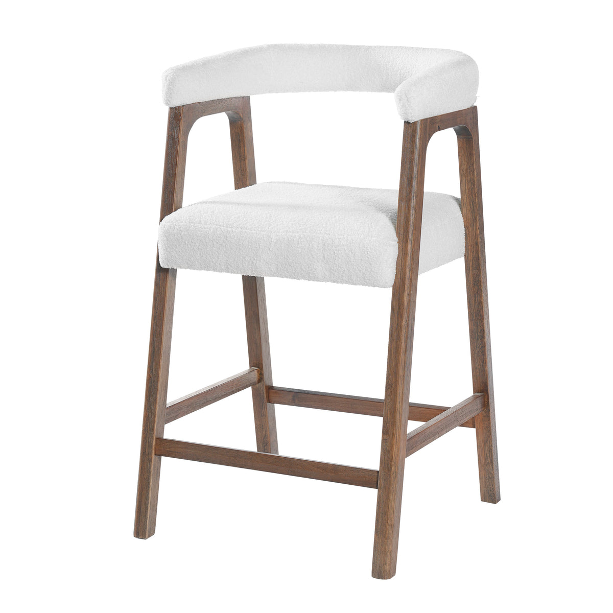 26'' Seat Height Bar Stools with Back - Set of 2 - Walnut or Natural
