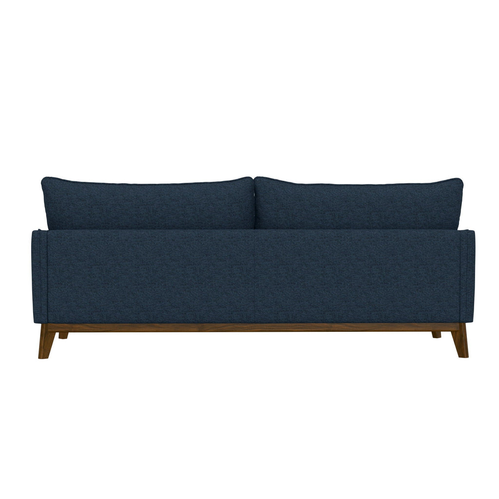 Wide Blue Stationary Sofa with Attached Legs - 84" Modern Comfort