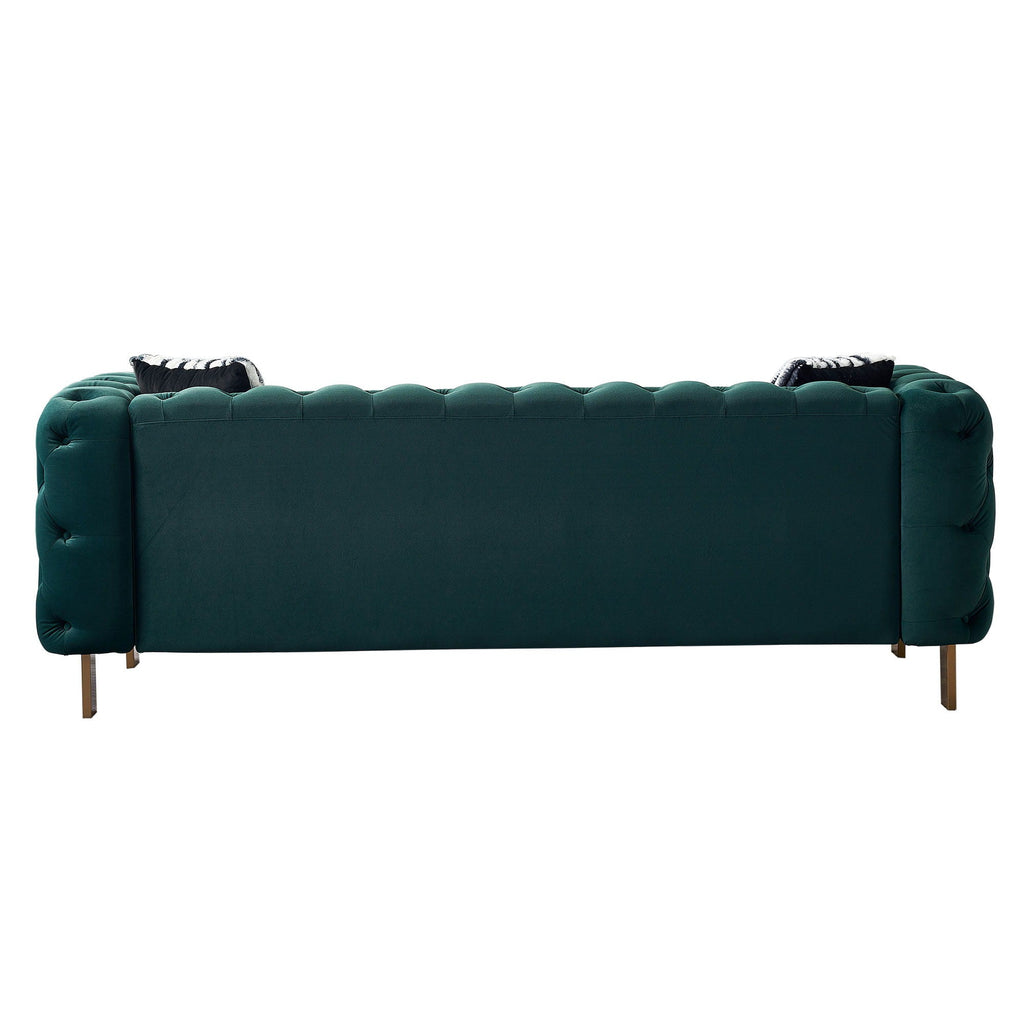 Modern Tufted Living Room Sofa with Button Detail - 84.25" Wide, Multiple Colors
