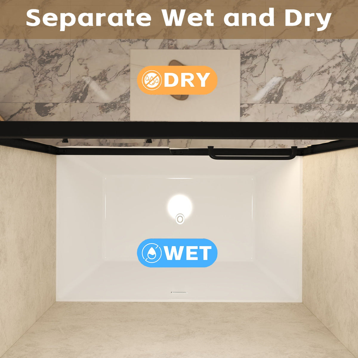 Double Sliding Shower Door with Explosion Proof Film - Black, Gray, or Dark Gray