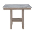 Natural Bar Table and Bar Stools Set with Marble Finish - 5 Piece