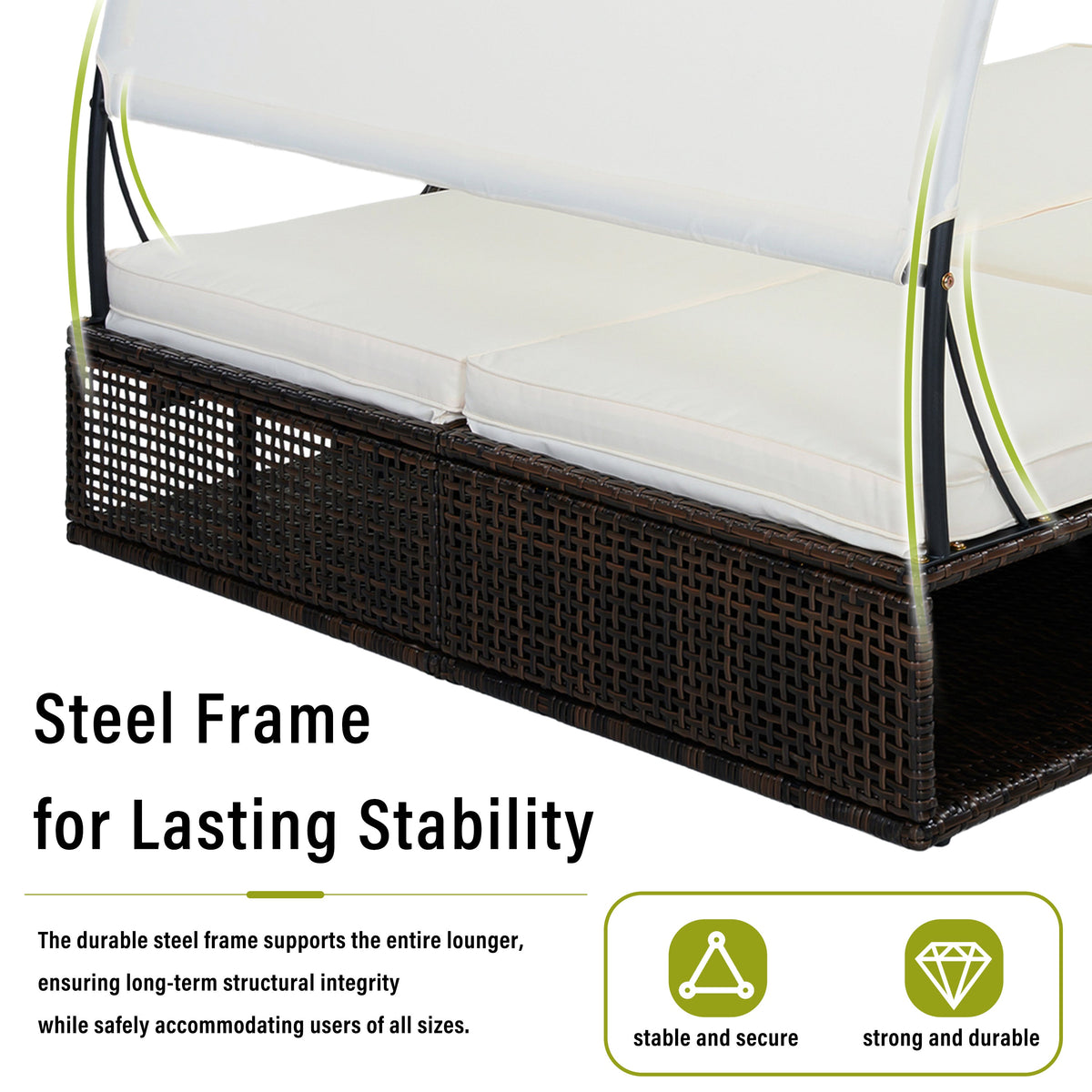 Outdoor Steel Frame Sun Lounger with Adjustable Backrest - Available in Beige, Blue, or Gray