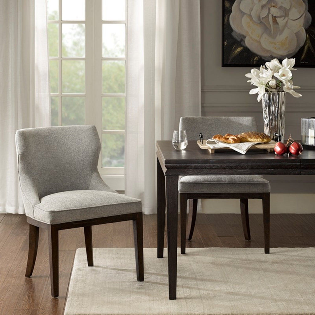 Gray Dining Side Chair Set with Solid Wood Legs - Mist Gray