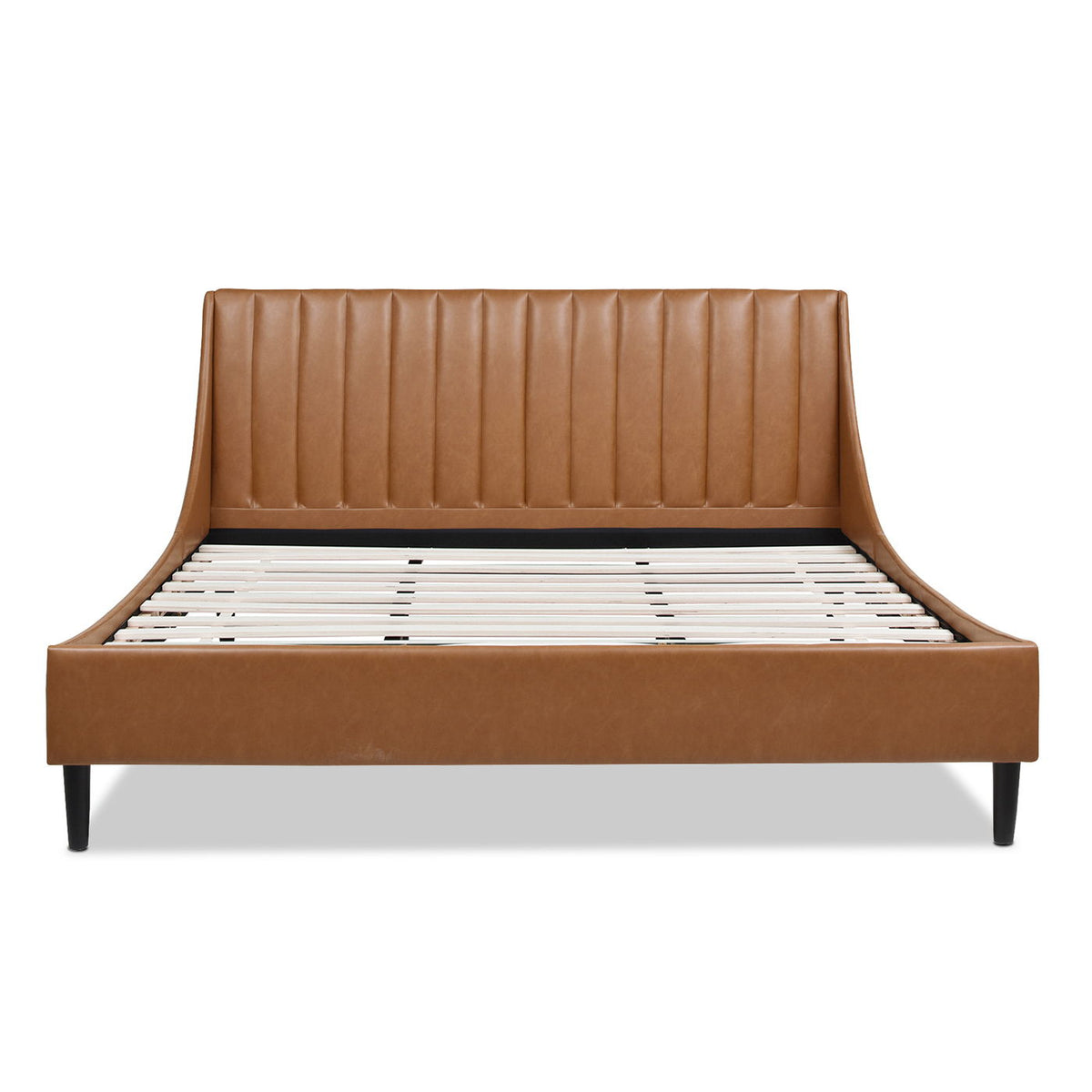 Vertical Tufted Modern Headboard Platform Bed Set with Upholstered Finish - Multiple Colors