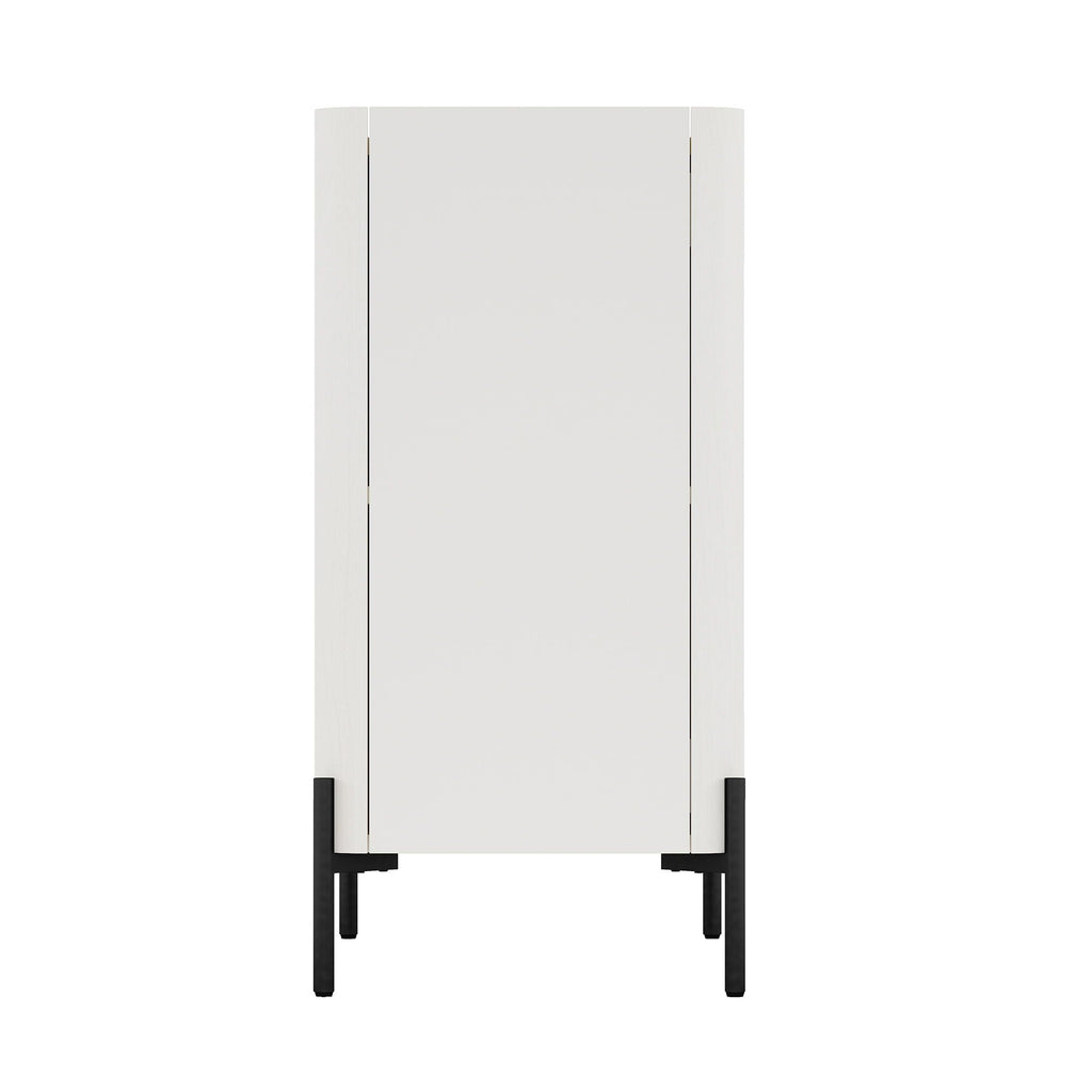 Abbey Accent Cabinet with Soft Close Doors and Rounded Edges - White or Light Brown
