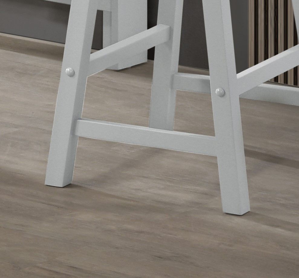 Ergonomic Backless Counter Height Stool Set with Footrest - Gray or White