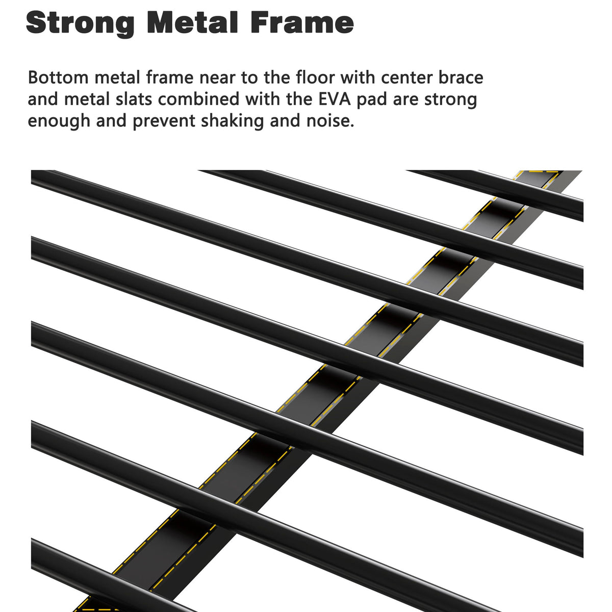 Metal Bunk Bed with Guardrails – Black