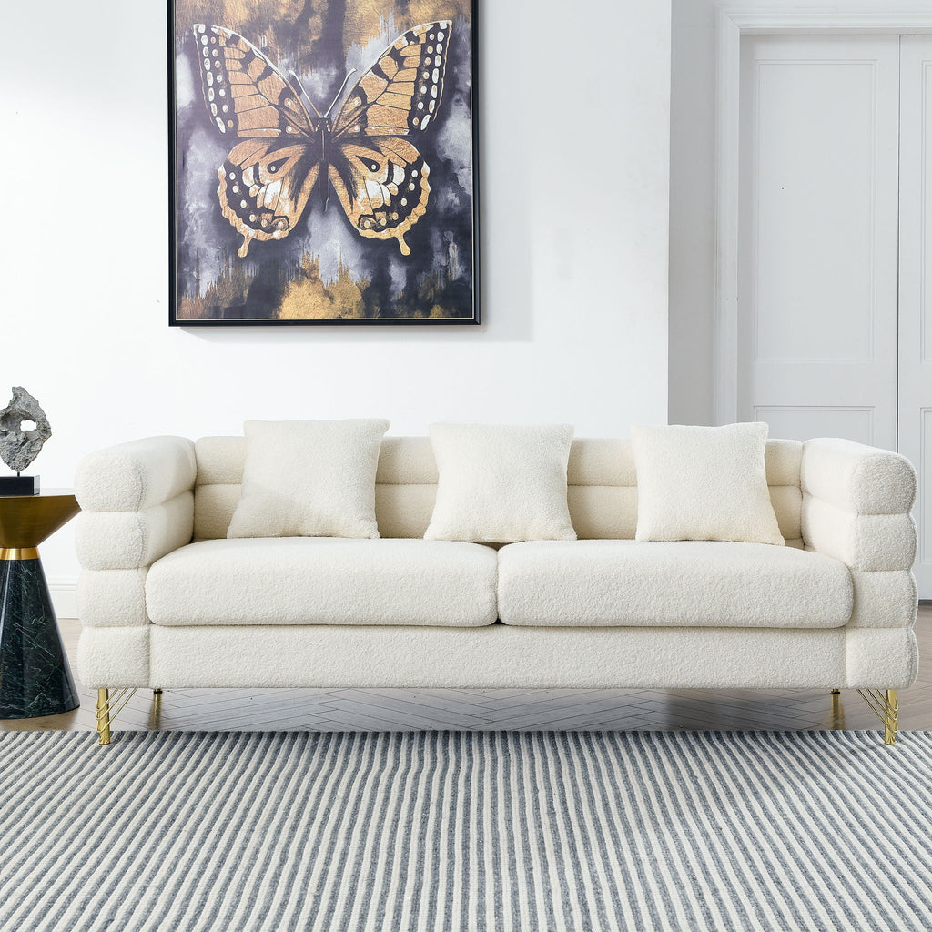 Streamline Sectional Sofa with Art Deco Design - Multiple Colors