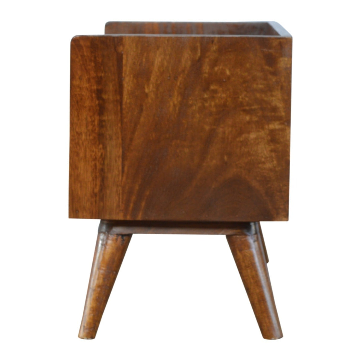 Solid Wood Nordic Storage Bench with Open Storage - Chestnut