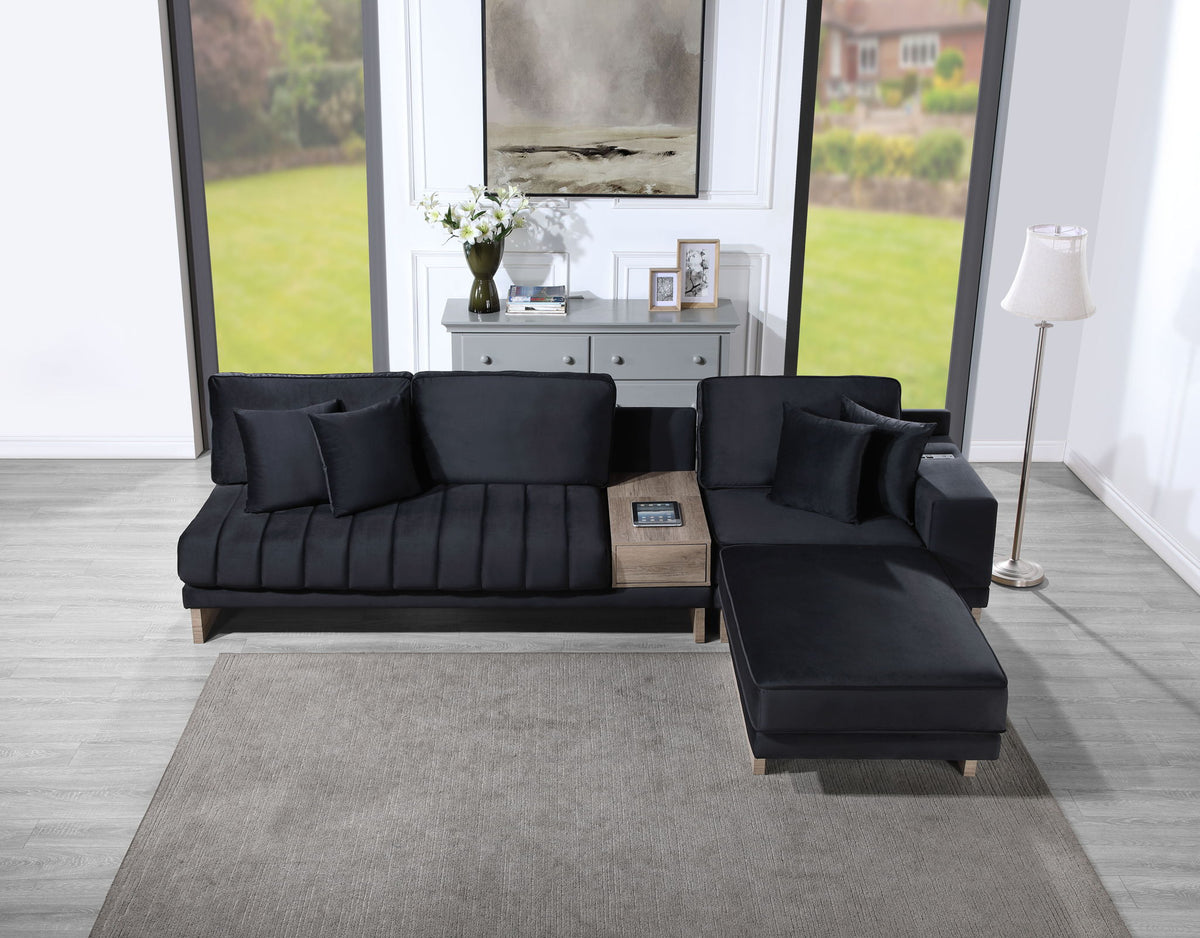 Reversible Sectional Sofa with Storage Compartment and Charging Outlets - Memphis