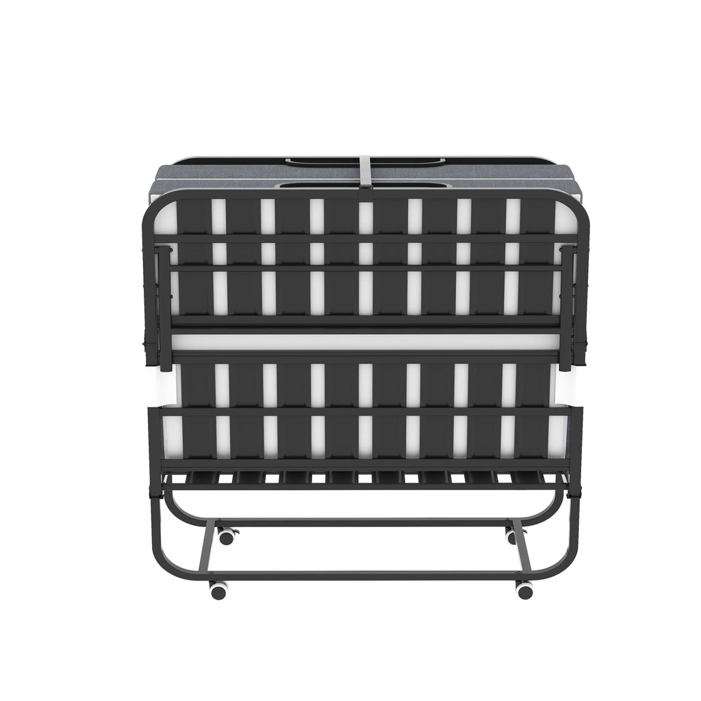 Twin Wide Folding Bed for Tall People with Memory Foam - Black