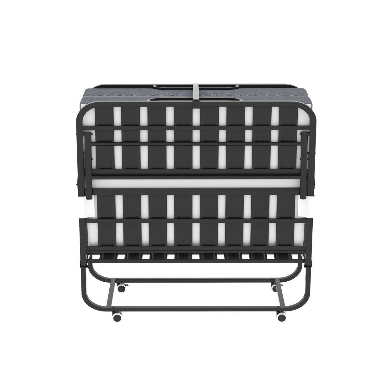 Twin Wide Folding Bed for Tall People with Memory Foam - Black