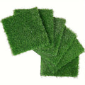 Artificial Lawn Interlocking Grass Tiles with Snap-Together Design - Green
