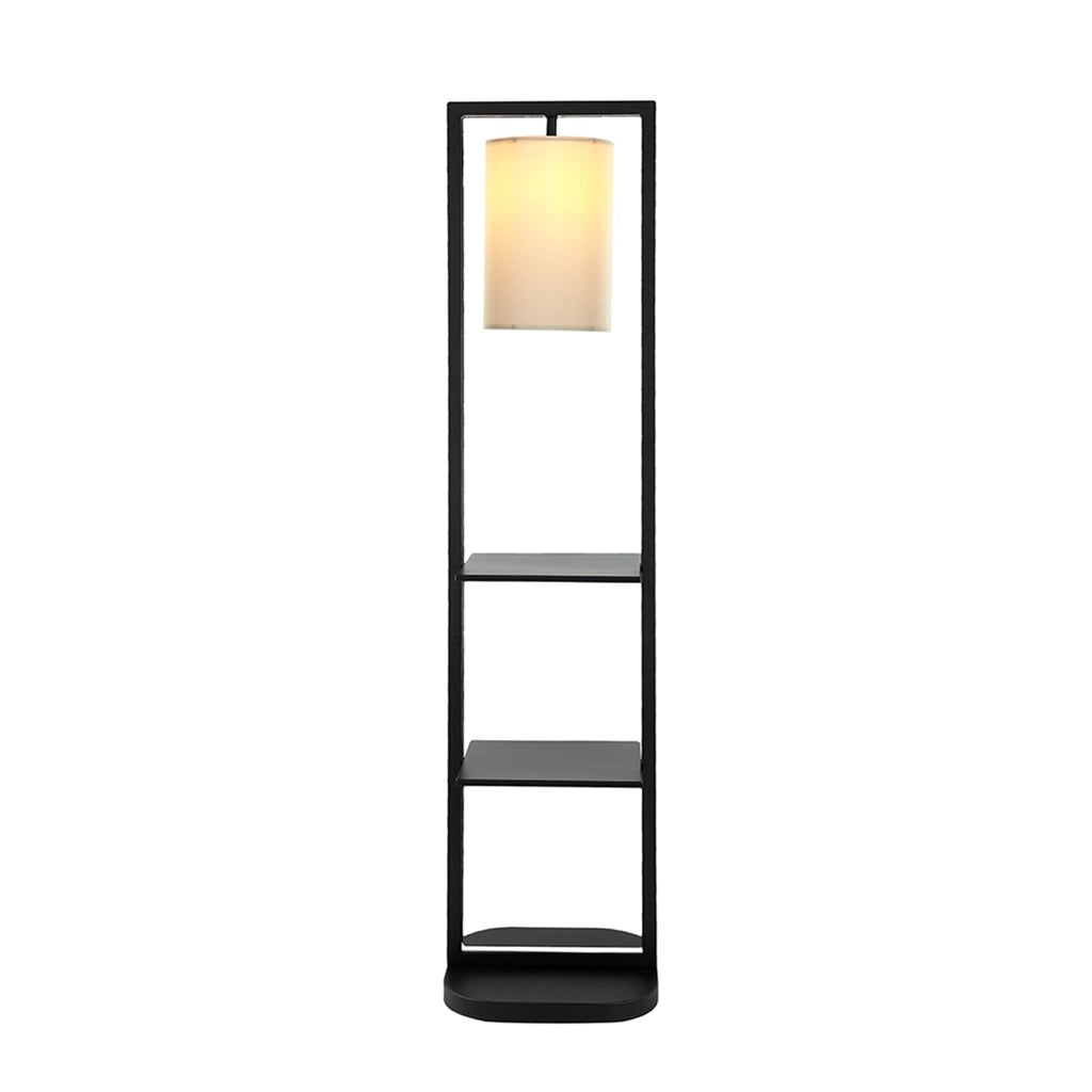 Two Tiered Vertical Shelving Stand with Light - Iron, Modern Design