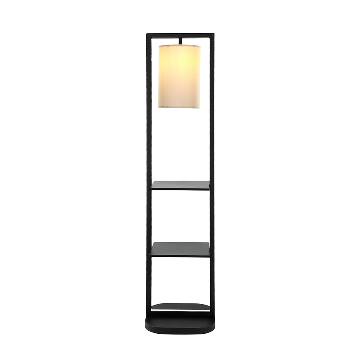 Two Tiered Vertical Shelving Stand with Light - Iron, Modern Design