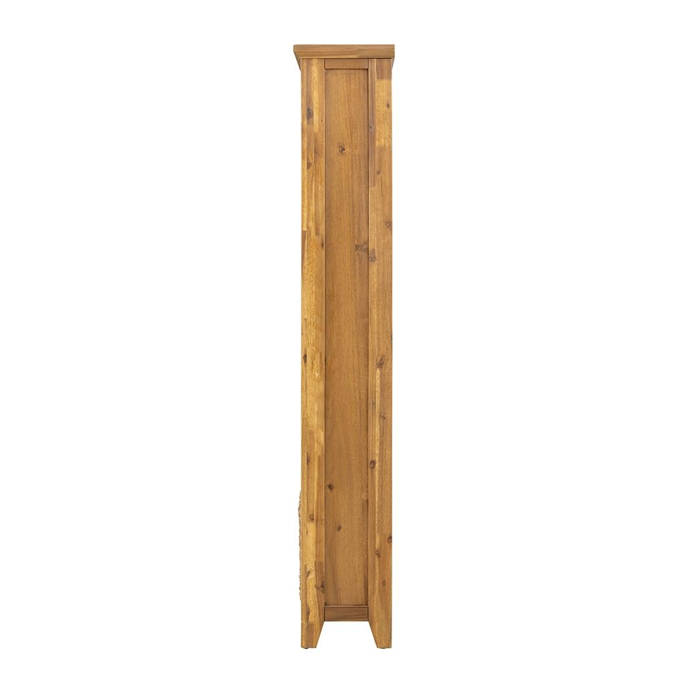 Natural Wood Standard Bookcase with Sturdy Solid Acacia Construction - Brown