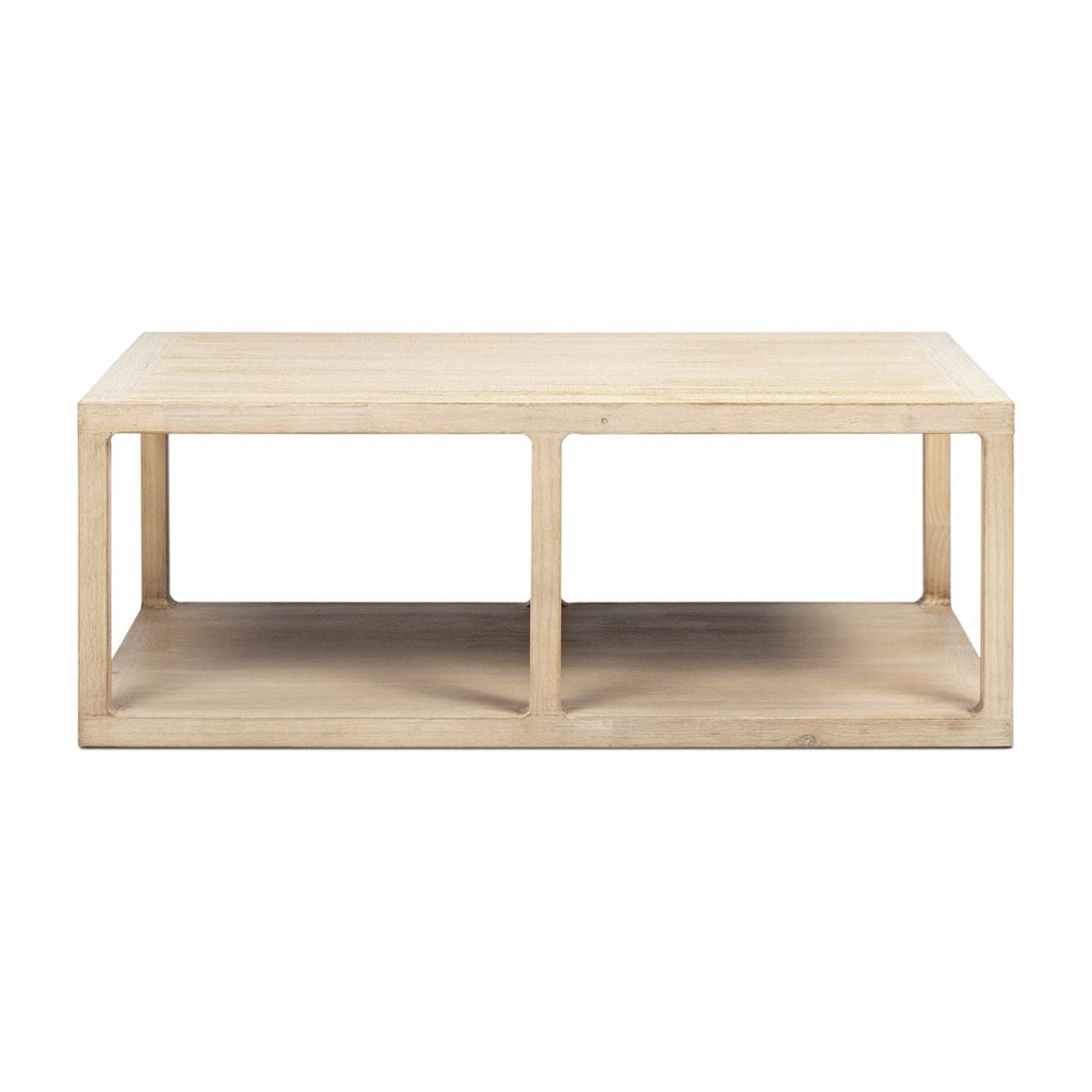 Natural Reclaimed Wood Coffee Table with Lower Shelf - Ellis