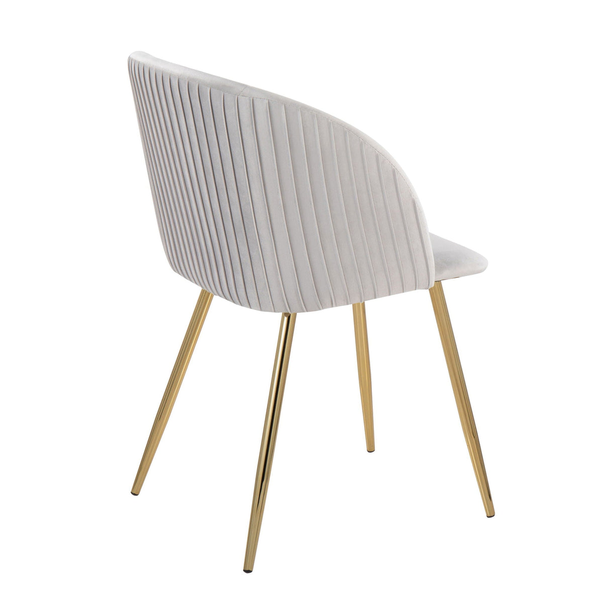 Pleated Waves Contemporary Chair Set of 2 with Metal Legs - Black, Gray, or Pearl Silver