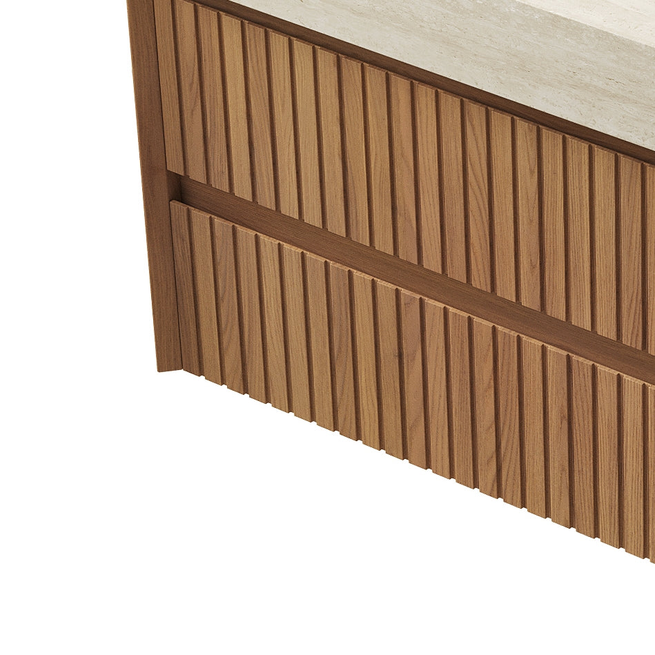 TILLEY 30'' Wall-Mounted Bathroom Cabinet with 2 Drawers - Natural Wood