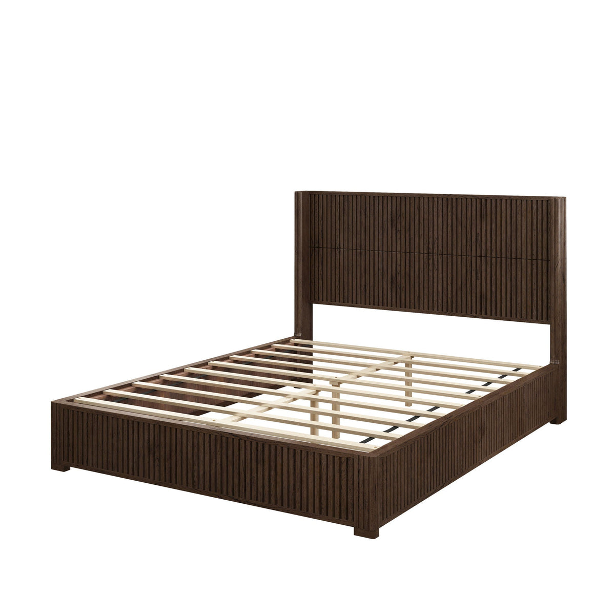 Platform Bed Frame with Headboard, Floor Standing Design - Queen & King