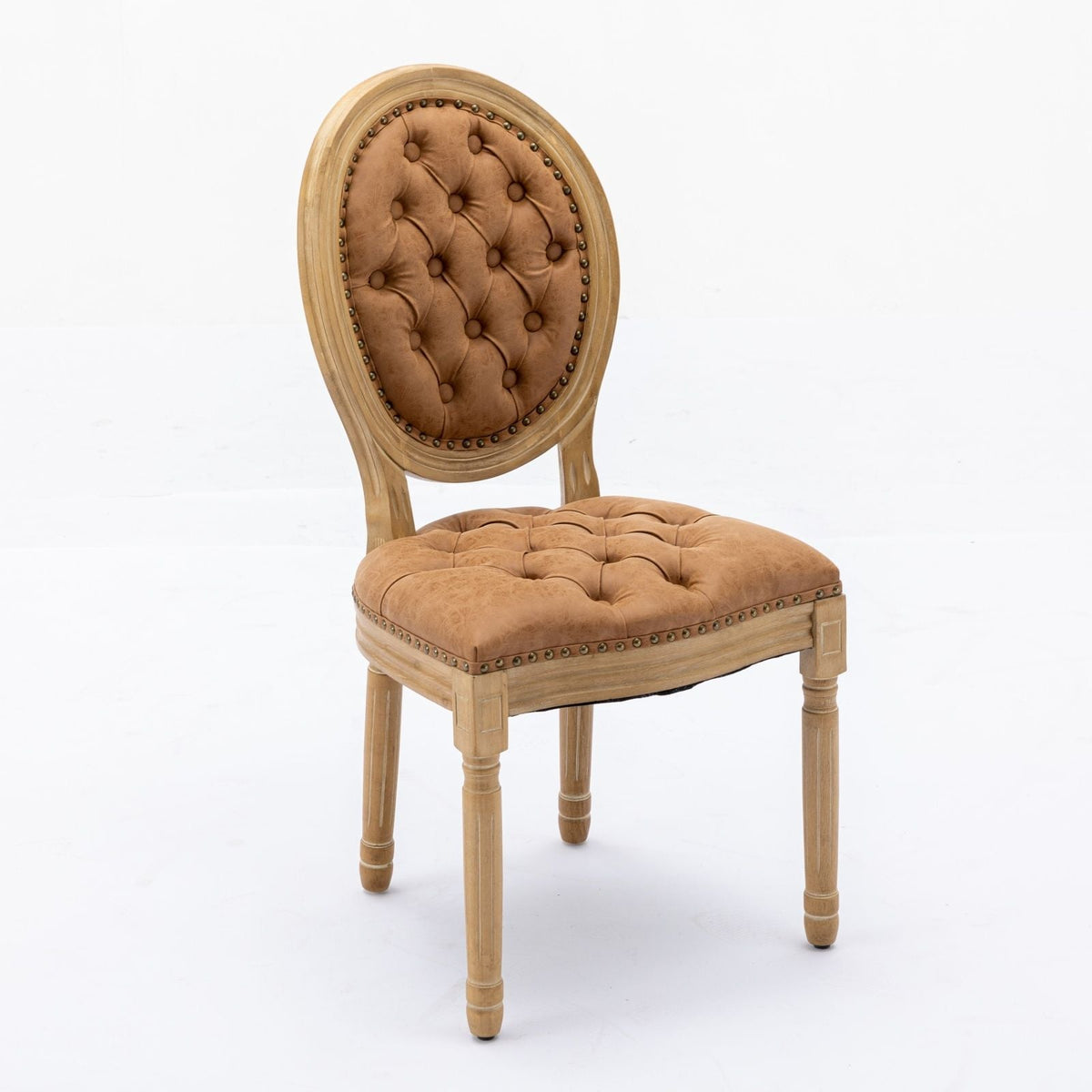 French Style Solid Wood Dining Chair with Nailhead Trim - Multiple Colors