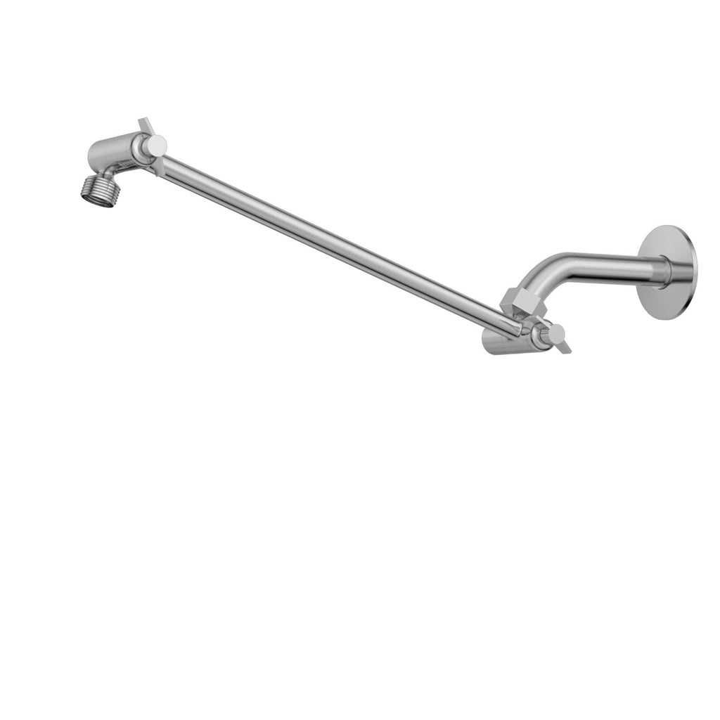 Stainless Steel Shower Arm Extension with 360° Rotation - Black or Pearl Silver
